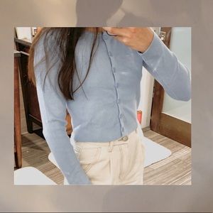 Brandy Melville light blue cropped cardigan